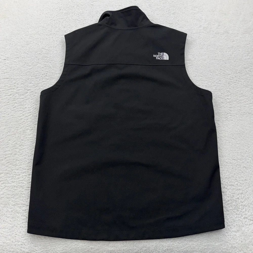 The North Face Mens Black Softshell Full Zip Vest Novem‎ Group Logo Large
